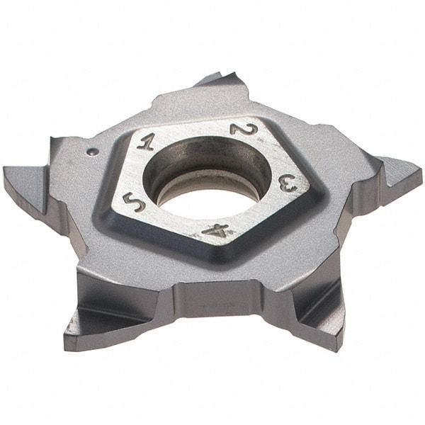 Iscar - PENTA24N119 IC908 Grade, 0.0469" Cutting Width, Carbide Cutoff Insert - Neutral Lead Angle, 0.0039" Cnr Rad, TiAlN Coated - USA Tool & Supply