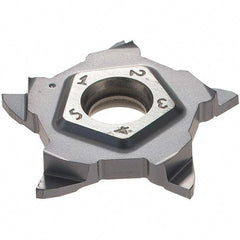 Iscar - PENTA24N119 IC908 Grade, 0.0469" Cutting Width, Carbide Cutoff Insert - Neutral Lead Angle, 0.0039" Cnr Rad, TiAlN Coated - USA Tool & Supply