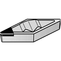 Kennametal - VPGN331, KD1425 Grade Diamond Tipped Profiling Insert - Uncoated, 35° Incl Angle, Diamond, 0.6538" Side Length, 3/16" Thick, 1/64" Corner Radius, 3/8" Inscribed Circle - USA Tool & Supply