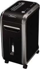 FELLOWES - 5/32 x 1-1/2" Strip, Manual 18 Sheet Cross Cut Paper Shredder - 17.7" Long x 11-7/16" Wide x 25" High, Level 4 Security, 9 Gal Wastebasket - USA Tool & Supply