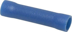 Thomas & Betts - 16 to 14 AWG Compatible, Vinyl Fully Insulated, Crimp-On Butt Splice Terminal - Copper Contacts, 0.986" OAL, Blue - USA Tool & Supply