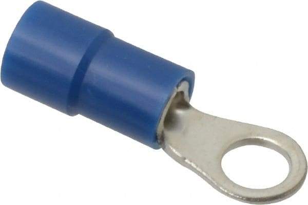 Thomas & Betts - 16-14 AWG Partially Insulated Crimp Connection Circular Ring Terminal - #8 Stud, 0.803" OAL x 0.26" Wide, Tin Plated Copper Contact - USA Tool & Supply