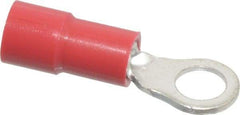 Thomas & Betts - 22-16 AWG Partially Insulated Crimp Connection Circular Ring Terminal - #8 Stud, 0.803" OAL x 0.26" Wide, Tin Plated Copper Contact - USA Tool & Supply