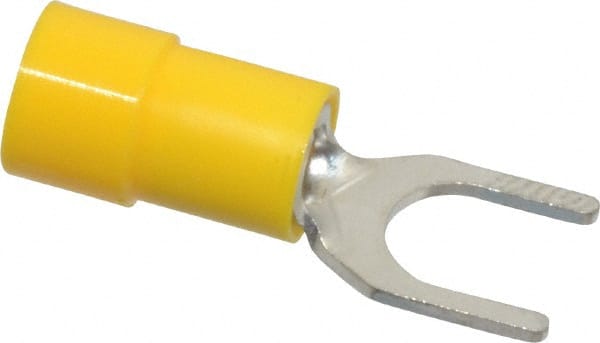 Thomas & Betts - 1/4 Inch Stud, 12 to 10 AWG, Partially Insulated, Crimp, Standard Fork Terminal - USA Tool & Supply