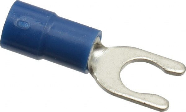 Thomas & Betts - #10 Stud, 16 to 14 AWG Compatible, Partially Insulated, Crimp Connection, Locking Fork Terminal - USA Tool & Supply