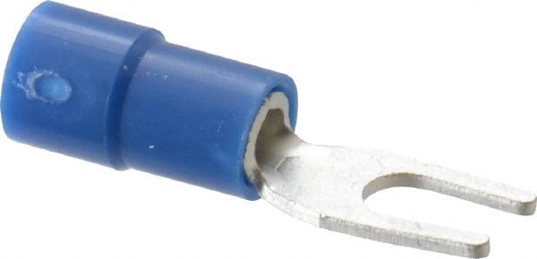 Thomas & Betts - #6 Stud, 16 to 14 AWG Compatible, Partially Insulated, Crimp Connection, Standard Fork Terminal - USA Tool & Supply