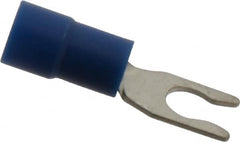 Thomas & Betts - #6 Stud, 16 to 14 AWG Compatible, Partially Insulated, Crimp Connection, Locking Fork Terminal - USA Tool & Supply