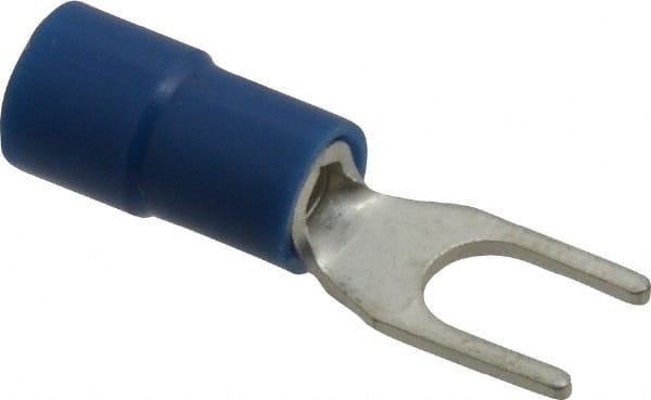 Thomas & Betts - #8 Stud, 16 to 14 AWG Compatible, Partially Insulated, Crimp Connection, Standard Fork Terminal - USA Tool & Supply