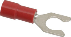 Thomas & Betts - #10 Stud, 22 to 18 AWG Compatible, Partially Insulated, Crimp Connection, Locking Fork Terminal - USA Tool & Supply