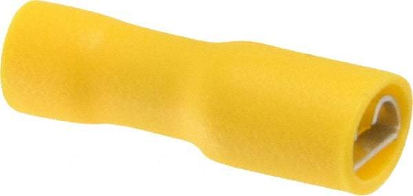 Thomas & Betts - 12 to 10 AWG, Vinyl, Fully Insulated, Female Wire Disconnect - 1/4 Inch Wide Tab, Yellow, RoHS Compliant, UL 94 V-0 - USA Tool & Supply