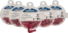 Thomas & Betts - 22 to 16 AWG, Vinyl, Fully Insulated, Female Wire Disconnect - 1/4 Inch Wide Tab, Red, RoHS Compliant, UL 94 V-0 - USA Tool & Supply