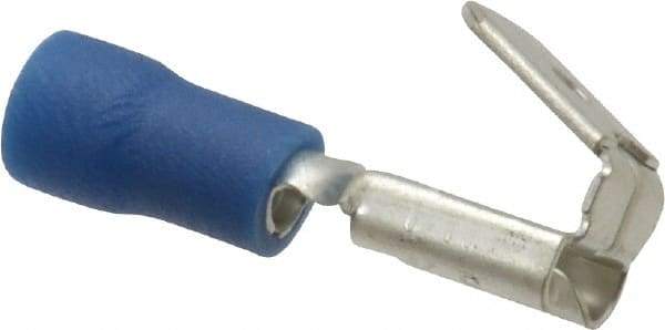 Thomas & Betts - 16 to 14 AWG, Vinyl, Fully Insulated, Piggyback Wire Disconnect - 1/4 Inch Wide Tab, Blue, RoHS Compliant, UL 94 V-0 - USA Tool & Supply