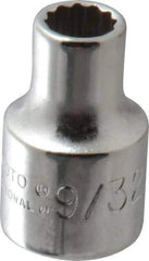 Proto - 9/32", 3/8" Drive, Standard Hand Socket - 12 Points, 1-5/16" OAL, Alloy Steel, Chrome Finish - USA Tool & Supply