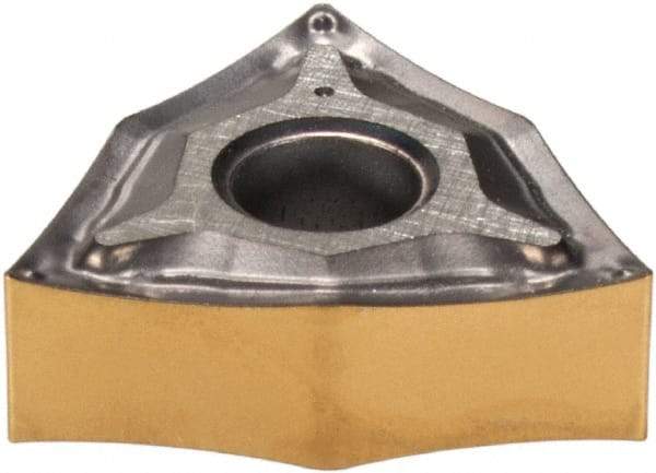 Iscar - WNMG3-0 NF Grade IC807 Carbide Turning Insert - TiAlN/TiN Finish, 80° Trigon, 3/8" Inscr Circle, 5/32" Thick, 0.0079" Corner Radius - USA Tool & Supply