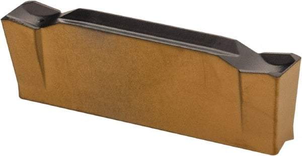 Iscar - DGN3102 C IC830 Grade, 0.122" Cutting Width, Carbide Cutoff Insert - 0° Neutral Lead Angle, 0.008" Cnr Rad, TiAlN Coated, Double End - USA Tool & Supply