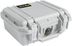 Pelican Products, Inc. - 9-11/16" Wide x 4-7/8" High, Clamshell Hard Case - Silver, Polyethylene - USA Tool & Supply