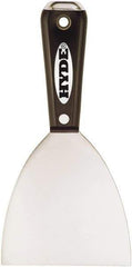Hyde Tools - 2" Wide Chisel Edge Blade Stainless Steel Putty Knife - Flexible, Straight Nylon Handle, 7-3/4" OAL - USA Tool & Supply