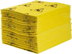 Brady SPC Sorbents - 60 Gal Capacity per Package, Chemical/Hazmat Mat - 19" Long x 15" Wide, Yellow, Polypropylene - USA Tool & Supply