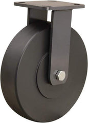 Hamilton - 8" Diam x 2" Wide x 9-1/2" OAH Top Plate Mount Rigid Caster - Nylon, 2,000 Lb Capacity, Sealed Precision Ball Bearing, 4 x 4-1/2" Plate - USA Tool & Supply