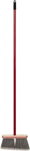 Harper Brush - 52" OAL Synthetic Bristle Straight Cut Broom - 48" Long Metal Handle, 4" Bristle Length, 9" Wide, Water Resistance - USA Tool & Supply