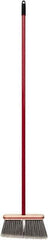 Harper Brush - 52" OAL Synthetic Bristle Straight Cut Broom - 48" Long Metal Handle, 4" Bristle Length, 9" Wide, Water Resistance - USA Tool & Supply