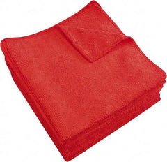 PRO-SOURCE - Reusable Microfiber Wipes - 14" x 14" Sheet Size, Red - USA Tool & Supply