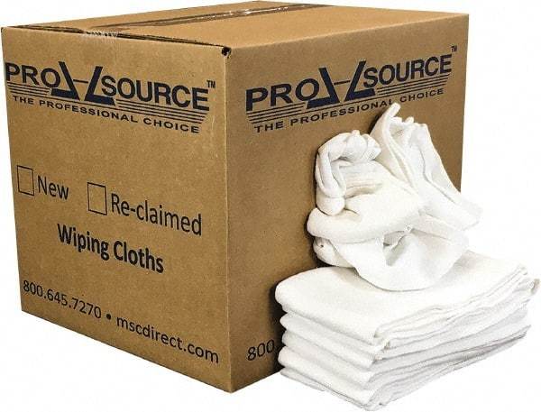 PRO-SOURCE - 25 Inch Long x 16 Inch Wide Virgin Cotton Surgical Towels - White, Huck Toweling, Lint Free, 10 Lbs. at 4 to 6 per Pound, Box - USA Tool & Supply