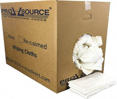 PRO-SOURCE - 12 Inch Long x 20 Inch Wide Virgin Cotton Diaper Rags - White, Knit, Lint Free, 50 Lbs. at 2 to 4 per Pound, Box - USA Tool & Supply