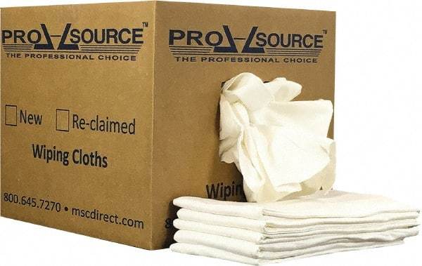 PRO-SOURCE - 12 Inch Long x 20 Inch Wide Virgin Cotton Diaper Rags - White, Lint Free, 10 Lbs. at 2 to 4 per Pound, Box - USA Tool & Supply