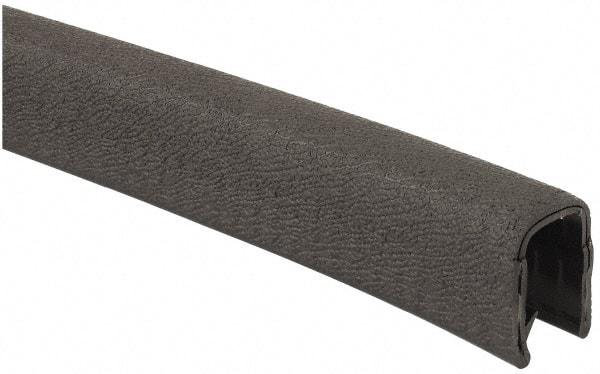 TRIM-LOK - 1/2 Inch Thick x 0.67 Wide x 25 Ft. Long, EPDM Rubber Jumbo Edge Trim - Pebble Texture - USA Tool & Supply
