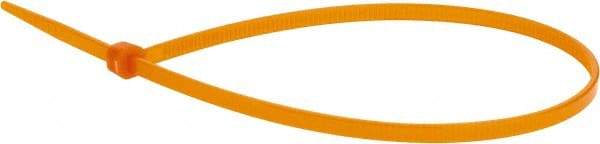 Value Collection - 9.8" Long Orange Nylon Standard Cable Tie - 40 Lb Tensile Strength, 70mm Max Bundle Diam - USA Tool & Supply