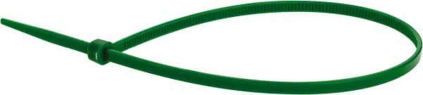 Value Collection - 9.8" Long Green Nylon Standard Cable Tie - 40 Lb Tensile Strength, 70mm Max Bundle Diam - USA Tool & Supply