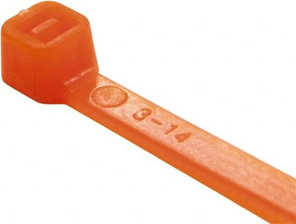 Value Collection - 14.6" Long Orange Nylon Standard Cable Tie - 50 Lb Tensile Strength, 106mm Max Bundle Diam - USA Tool & Supply