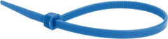 Value Collection - 8" Long Blue Nylon Standard Cable Tie - 50 Lb Tensile Strength, 54mm Max Bundle Diam - USA Tool & Supply