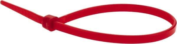 Value Collection - 6" Long Red Nylon Standard Cable Tie - 40 Lb Tensile Strength, 38mm Max Bundle Diam - USA Tool & Supply