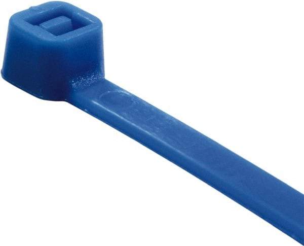 Value Collection - 6" Long Blue Nylon Standard Cable Tie - 40 Lb Tensile Strength, 38mm Max Bundle Diam - USA Tool & Supply