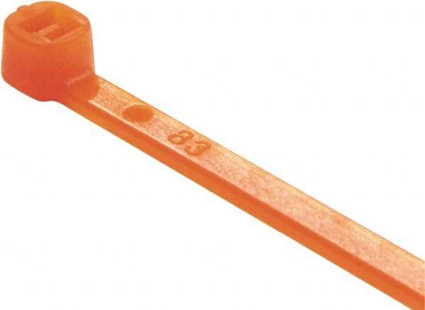 Value Collection - 4" Long Orange Nylon Standard Cable Tie - 18 Lb Tensile Strength, 21mm Max Bundle Diam - USA Tool & Supply