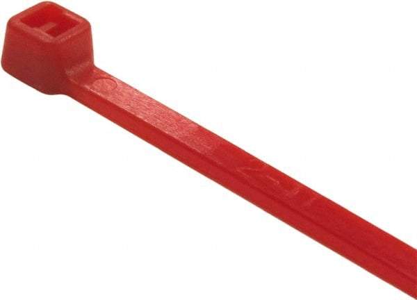 Value Collection - 4" Long Red Nylon Standard Cable Tie - 18 Lb Tensile Strength, 21mm Max Bundle Diam - USA Tool & Supply