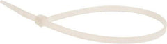 Value Collection - 8" Long Natural (Color) Nylon Standard Cable Tie - 40 Lb Tensile Strength, 54mm Max Bundle Diam - USA Tool & Supply