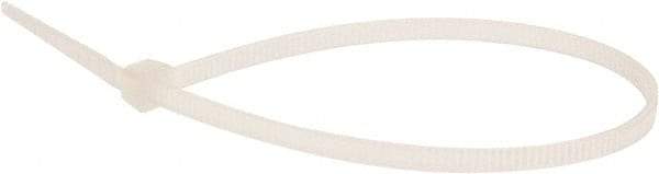 Value Collection - 6.3" Long Natural (Color) Nylon Standard Cable Tie - 18 Lb Tensile Strength, 40mm Max Bundle Diam - USA Tool & Supply