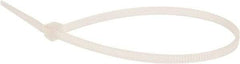 Value Collection - 6.3" Long Natural (Color) Nylon Standard Cable Tie - 18 Lb Tensile Strength, 40mm Max Bundle Diam - USA Tool & Supply