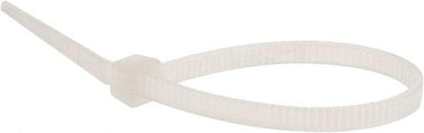 Value Collection - 4" Long Natural (Color) Nylon Standard Cable Tie - 18 Lb Tensile Strength, 21mm Max Bundle Diam - USA Tool & Supply