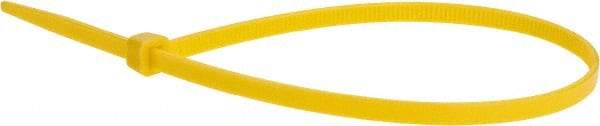 Value Collection - 11" Long Yellow Nylon Standard Cable Tie - 50 Lb Tensile Strength, 81mm Max Bundle Diam - USA Tool & Supply