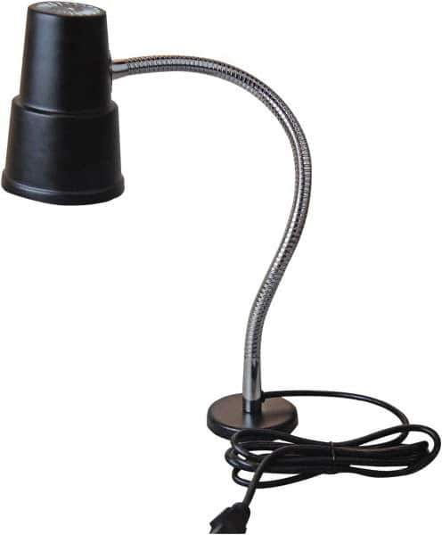 Value Collection - 120 VAC, 60 Watt, Gooseneck Machine Light - Magnetic Mount, 5 Ft. Cord, Black - USA Tool & Supply