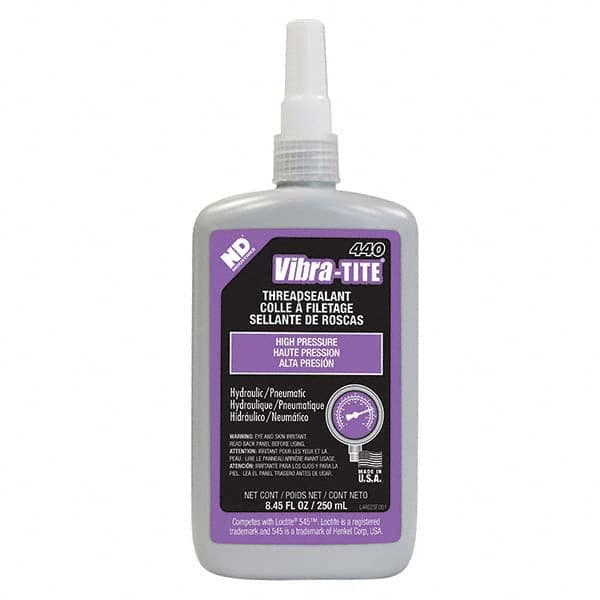 Vibra-Tite - 250 mL Bottle, Purple, Pneumatic - Hydraulic Thread Sealant - USA Tool & Supply