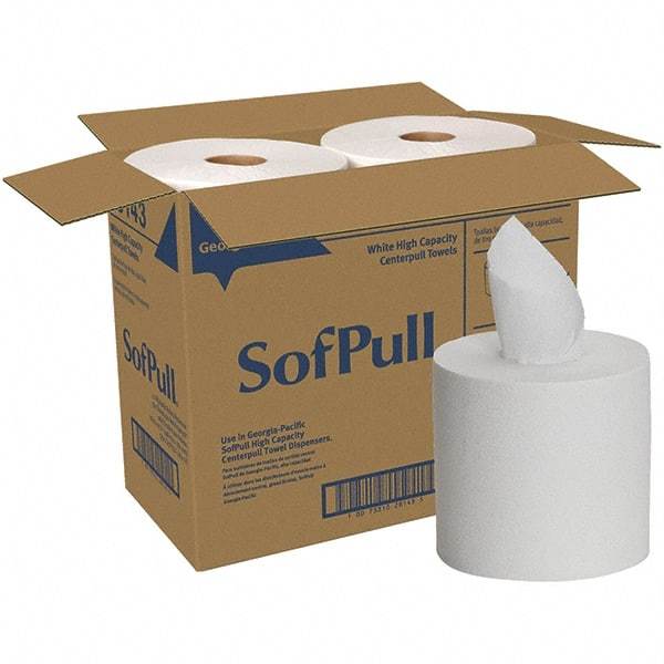 Georgia Pacific - Center Pull Roll of 1 Ply White Paper Towels - 7-3/4" Wide - USA Tool & Supply