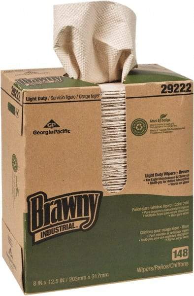 Georgia Pacific - Dry Shop Towel/Industrial Wipes - Box, 12-1/2" x 8" Sheet Size, Brown - USA Tool & Supply