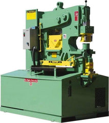 Uni-Hydro - 12" Throat Depth, 105 Ton Punch Pressure, 1-5/16" in 1" Punch Capacity Ironworker - 7-1/2 hp, 3 Phase, 220/480 Volts, 61-1/2" Wide x 70" High x 41" Deep - USA Tool & Supply