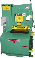 Uni-Hydro - 6" Throat Depth, 56 Ton Punch Pressure, 1-3/8" in 1/2" Punch Capacity Ironworker - 5 hp, 3 Phase, 220/480 Volts, 33" Wide x 57" High x 27-1/4" Deep - USA Tool & Supply