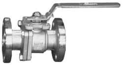 Sharpe Valves - 3" Pipe, Full Port, Stainless Steel Fire Safe Ball Valve - 2 Piece, Inline - One Way Flow, Flanged x Flanged Ends, Lever Handle, 275 WOG, 150 WSP - USA Tool & Supply